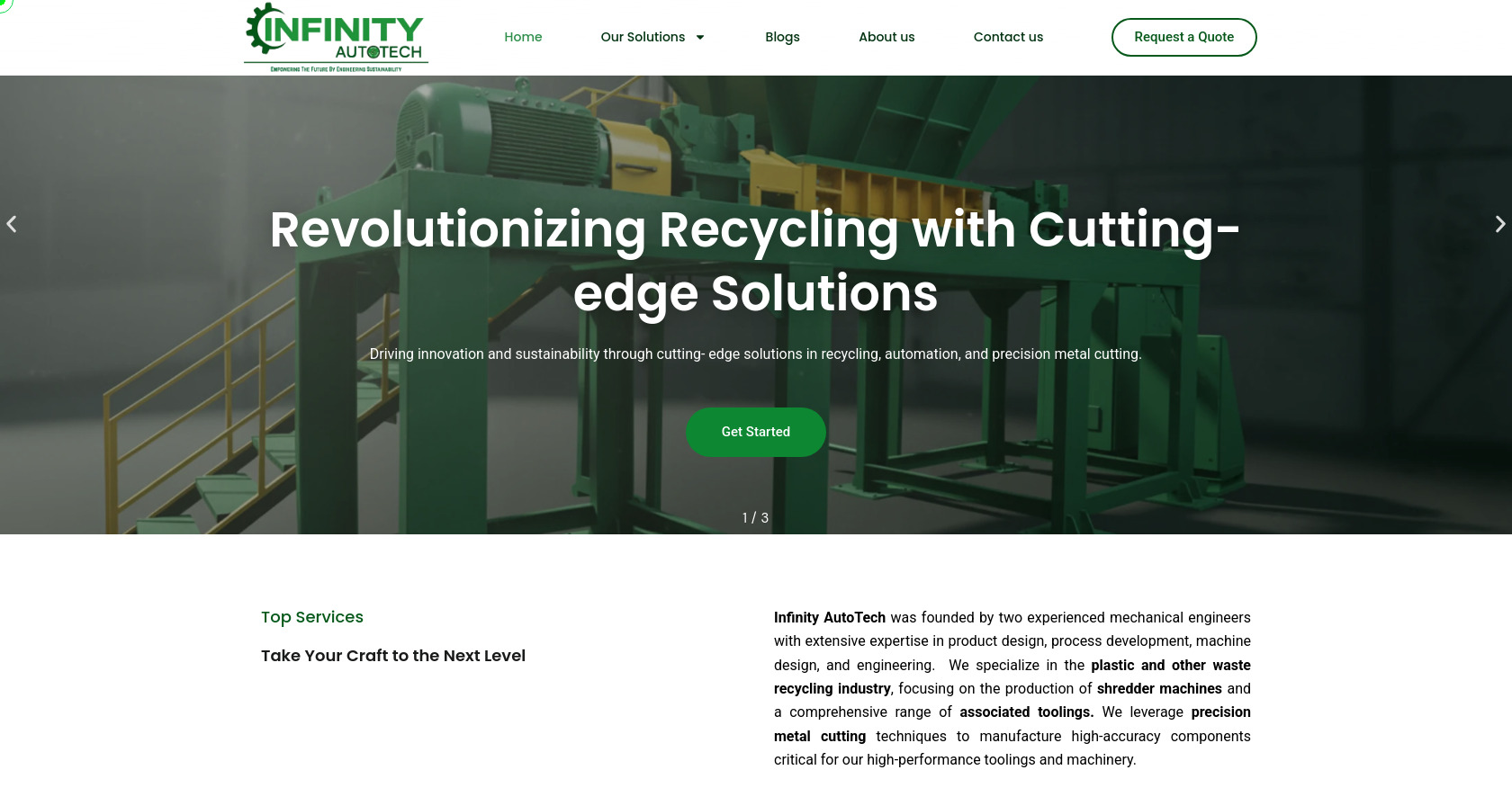 Infinity Autotech | Industrial Shredder Machine & Blades Manufacturer | Screenshot
