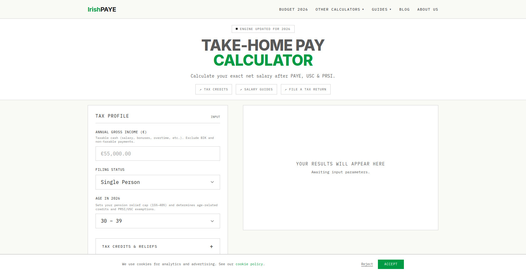 IrishPAYE screenshot
