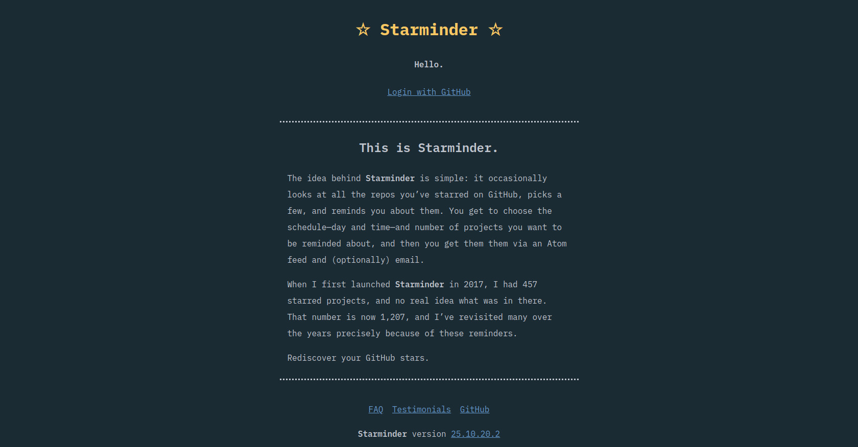 Starminder | Screenshot